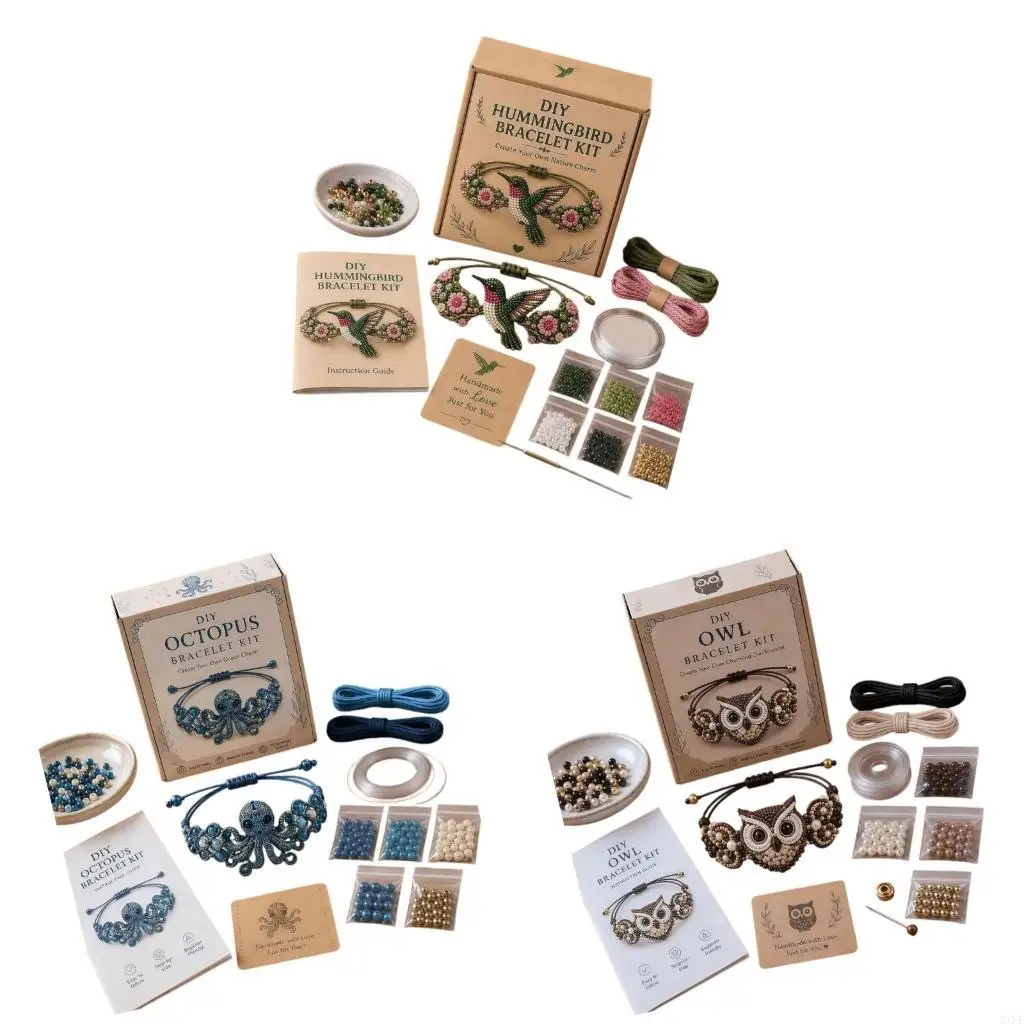 XXFE Kids Bracelet Craft Set, Adjustable DIY Jewelry Making Project for Beginners and Family Table Activity Project