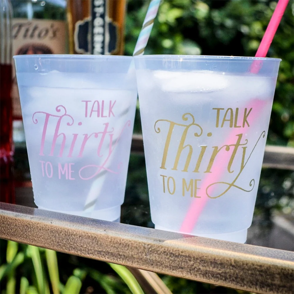 

Talk Thirty to Me 30th Birthday Party Cups, Customizable Cups, Personalized Birthday Cups, Plastic Party Cups, Personalized Part