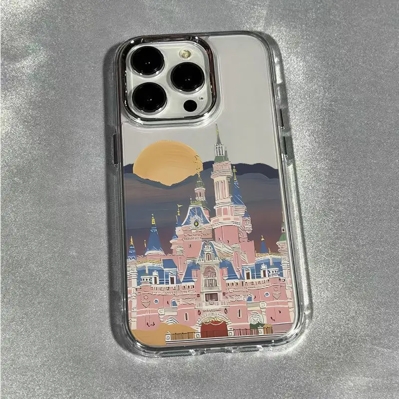 Disneys Castle Estheticism Sunrise Phone Case For iPhone 15 14 13 12 11 Pro Max 7 8 Plus XR XS MAX Y2K Cute Beautiful Back Cover