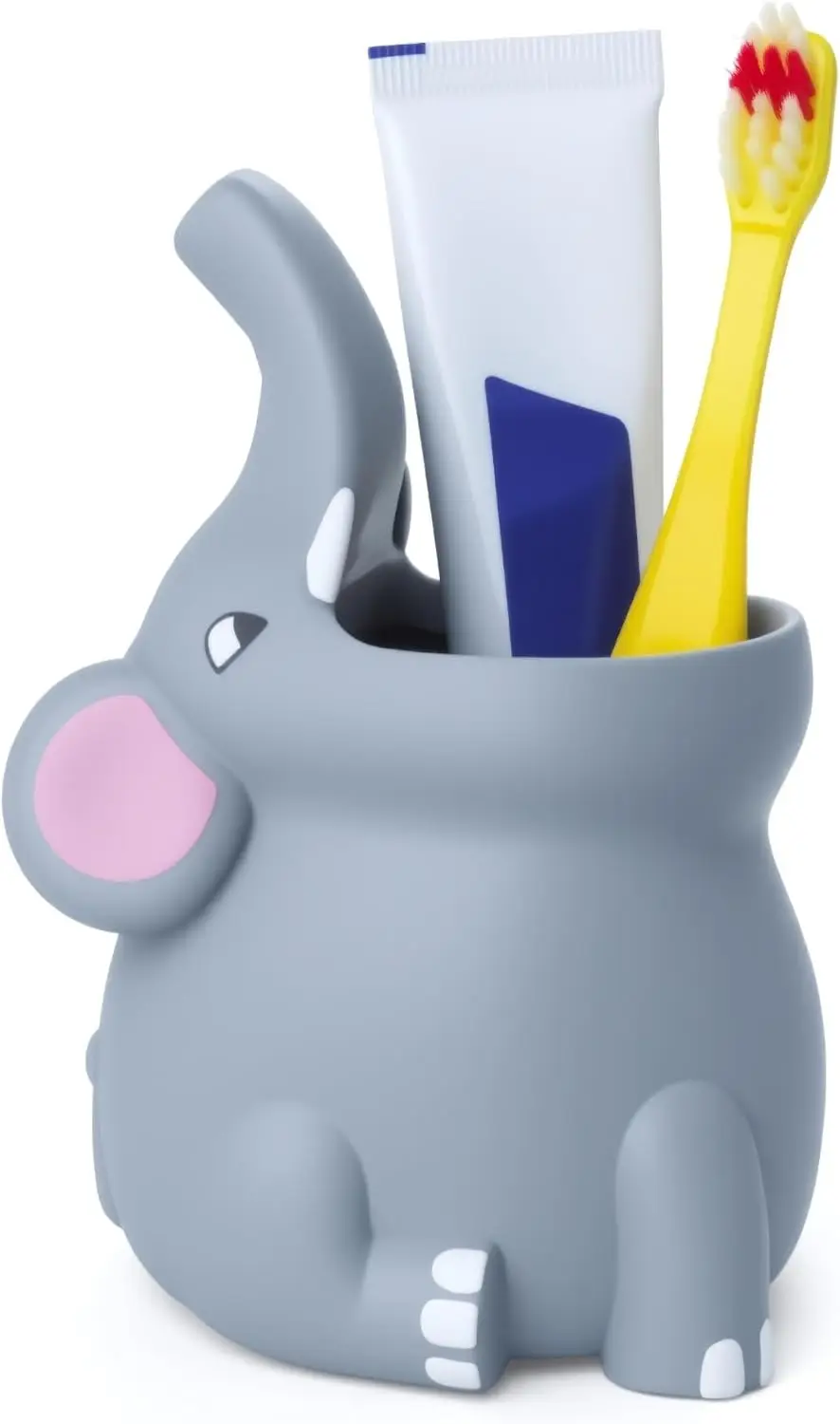 

Silicone Animal Toothbrush Holder for Kids - Durable Easy Clean Bathroom Organizer with Drainage for Fun Tooth Time
