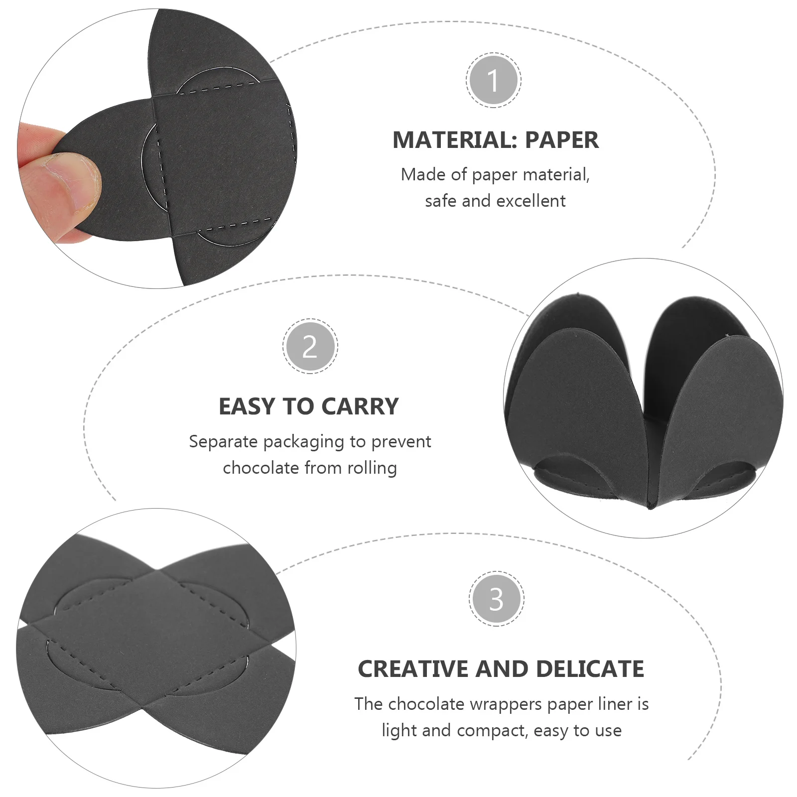 

100pcs Chocolate Paper Liners Flower Shape For Truffle Wrapping Baking Decoration Party Wedding Favor Packaging Kitchen Bar Tool