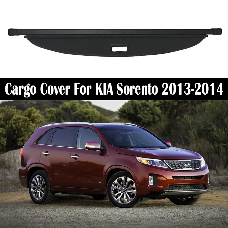 

Rear Trunk Cargo Cover For KIA Sorento 2013-2014 Shield Shade Curtain Partition Board Privacy Blinds Security Accessories