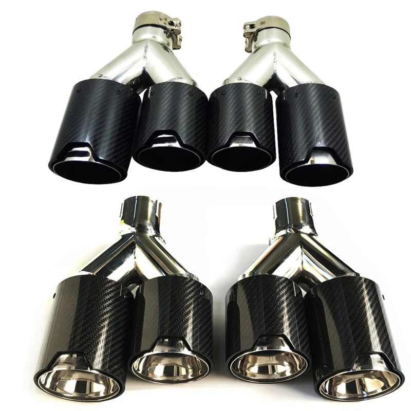 For BMW Carbon Fiber 63mm/2.48'' Universal Car Exhaust Tailpipe Mufflers Tube Nozzle For Muffler Gloss/Matte Black