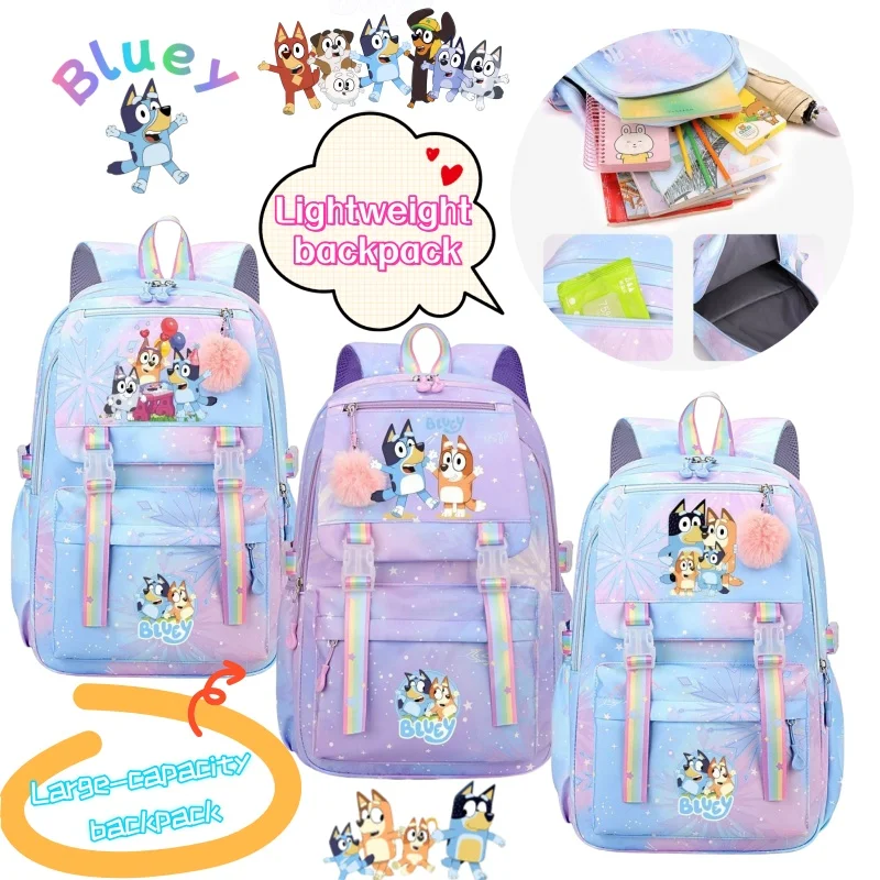 

New Bluey‌ Bingo‌ Bandit‌ Chilli‌ Muffin‌Buey large-capacity backpack high-value creative casual fashion lightweight backpack