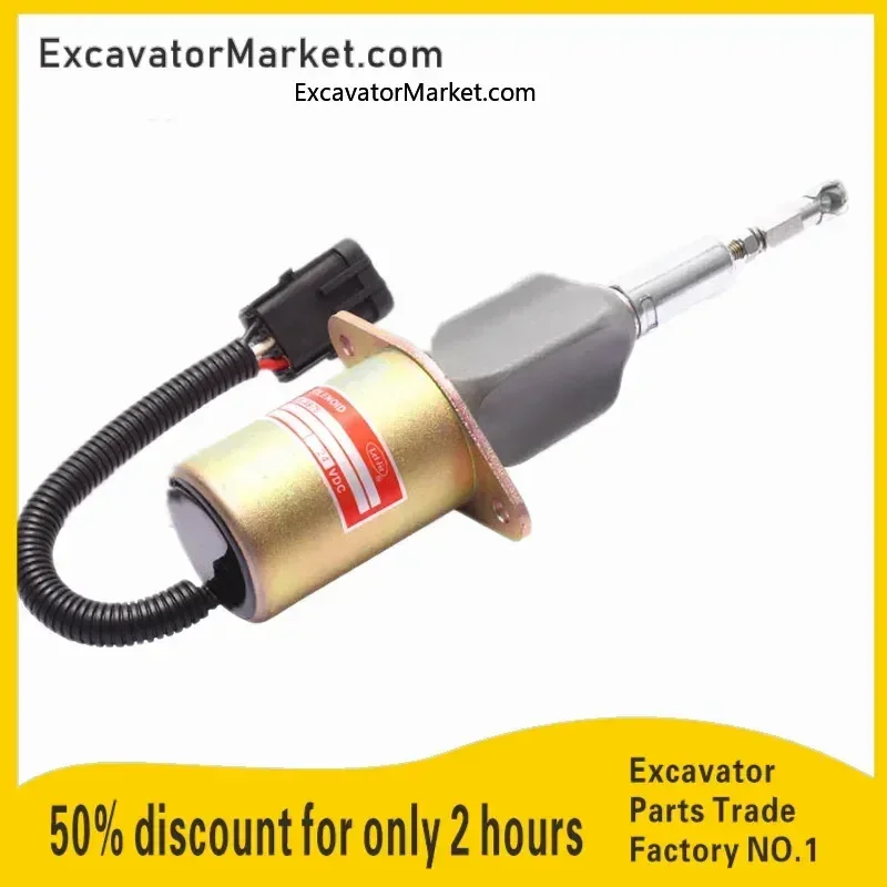 For excavator accessories 3958160 diesel engine solenoid valve SA-4987 stop oil cut off switch flameout controller assembly