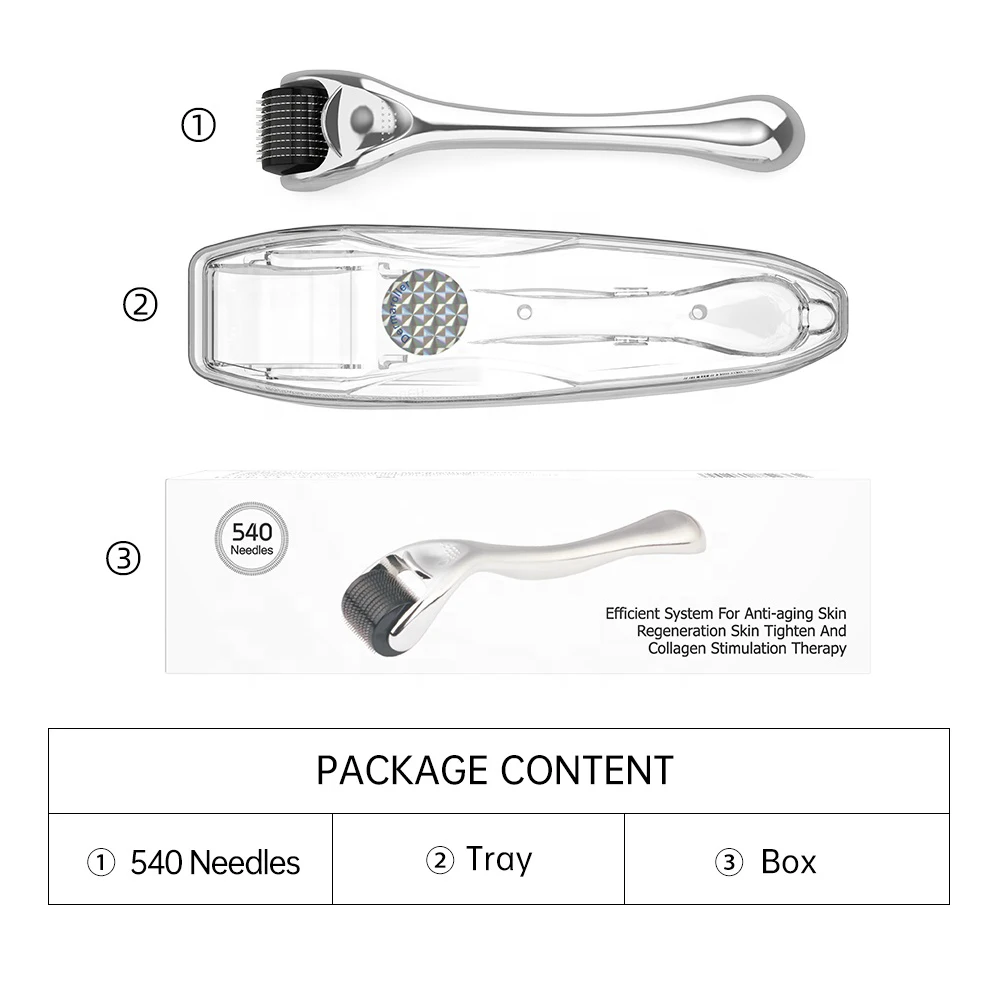 

Ролик для микронидлинга, элегантный серебряный ролик для дермы DRS 540, для лечения лица, мезотерпии, прокатки на коже, личной гигиены