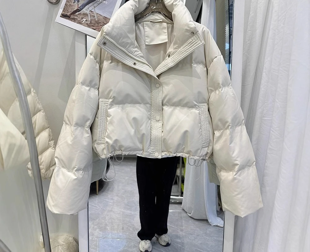 ملابس قطنية نسائية نمط قصير 2025 جاكيت خبز بسحاب نمط جديد #2