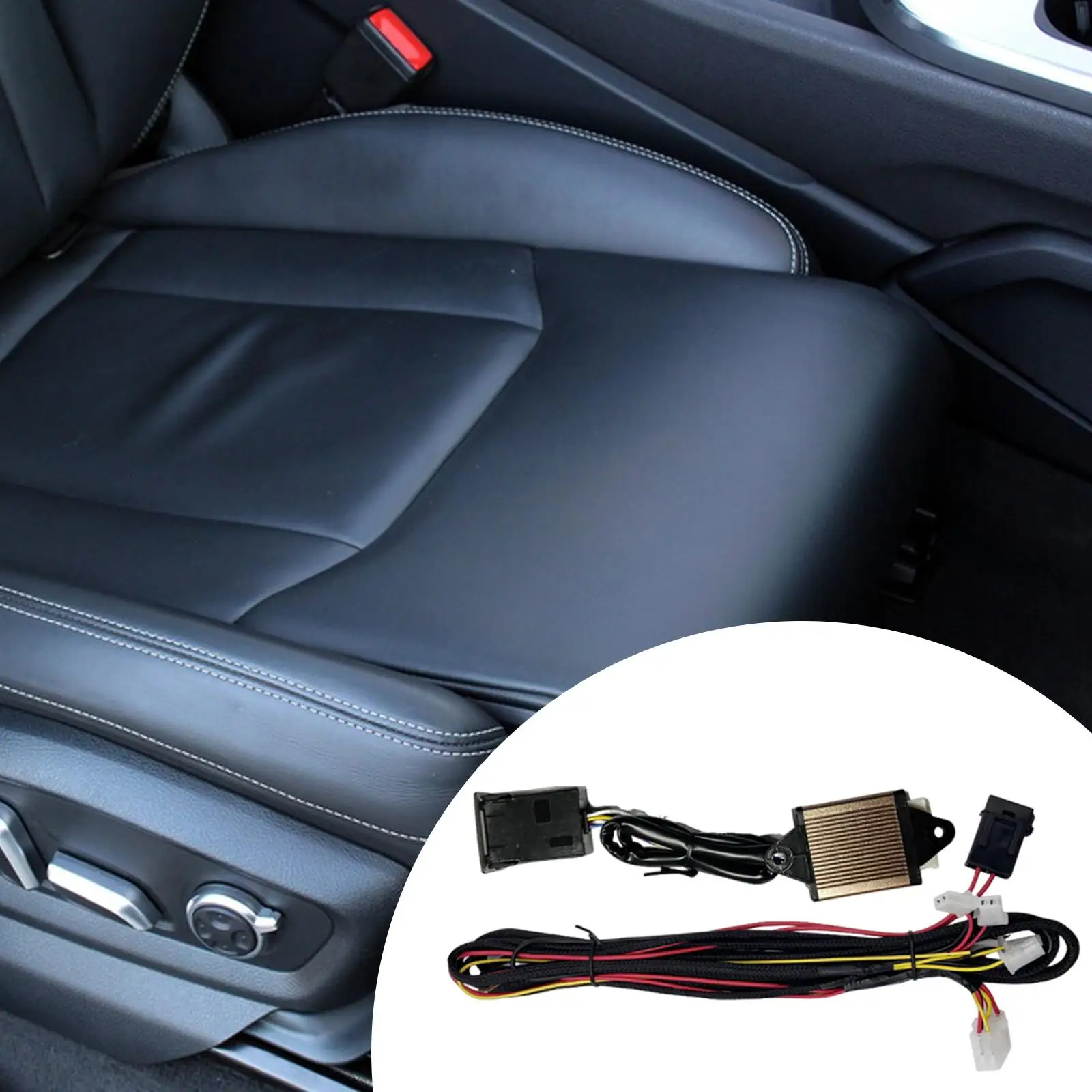 

Car Seat Heater Switch Spare Parts Adjustable Temperature Control Double Knob Heated Seat Switch with Wiring Harness