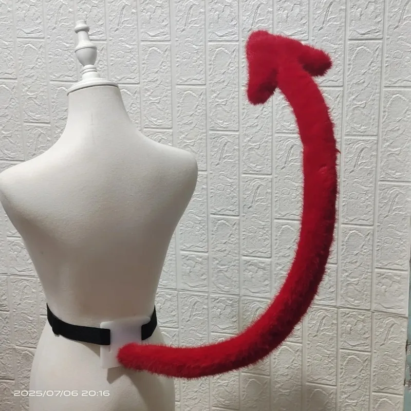 80cm 할로윈 악마 코스프레 퍼리 롱 테일 다크 고딕 로리타 액세서리 퍼슈트 테일 애니메이션 롤플레잉 파티 소품 유니섹스