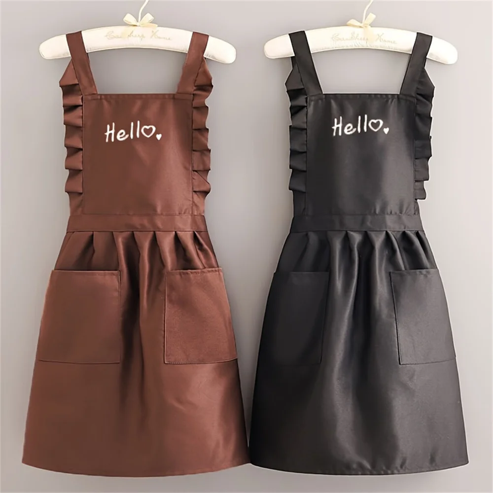 Princess Style Apron, Waterproof Floral Restaurant Barista Work Uniform Apron, Suitable For Restaurants/Hotels/Gardening