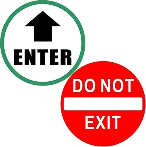 Enter & do not exit door warning sign vinyl label Decal Sticker for commercial stores,shops,cafes offices,restaurants, etc