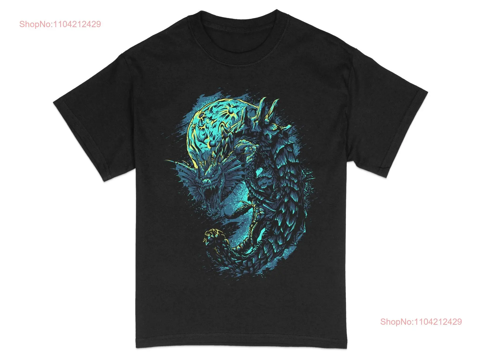 Abstract Cosmic Wolf T Shirt Vibrant Teal Grafitti Art Adult  Unique Animal Print long or short sleeves