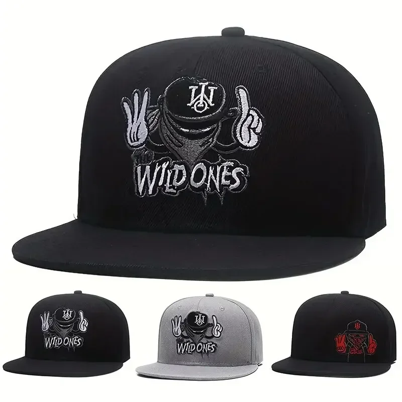 Gorra de béisbol hip-hop bordada unisex, sombrero ajustable para exteriores con protector solar