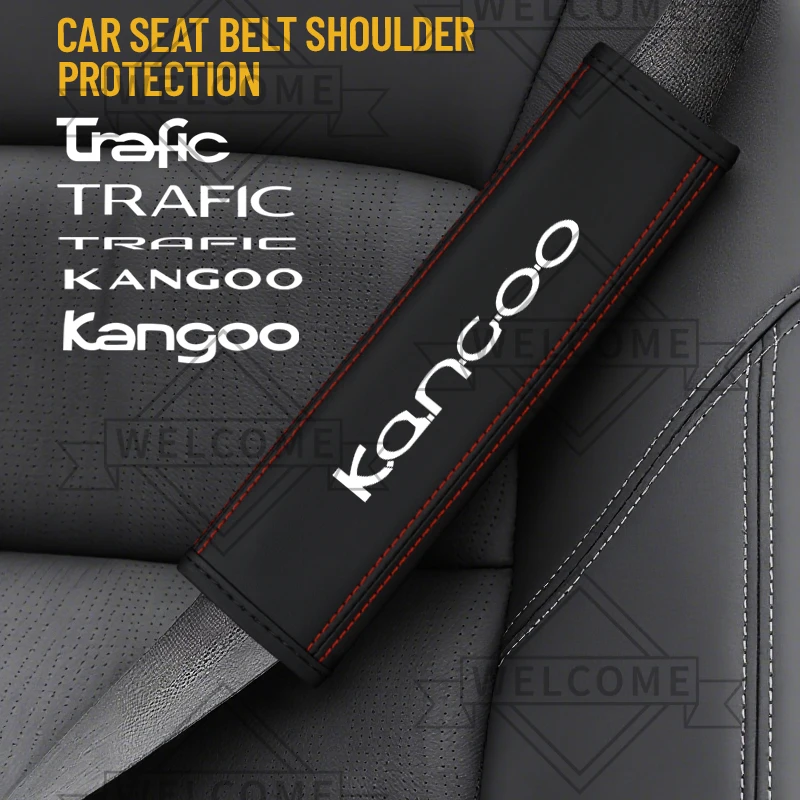 2 unidades para Kangoo Trafic 3 2 Emblema Logo Camper Van MPV Z.E. E-TECH couro elétrico cinto de segurança do carro almofadas de cobertura de ombro interior