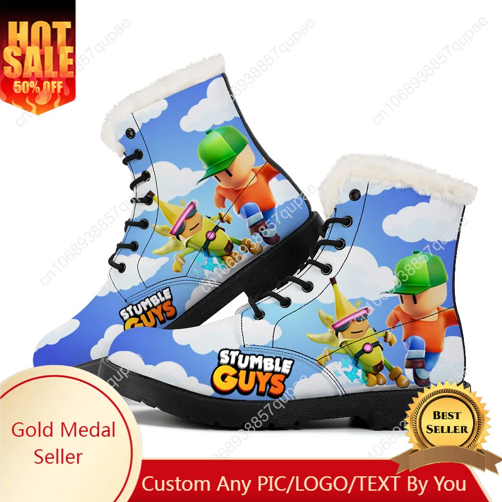 

Stumble Guys Plush Boots Cartoon Anime Mens Womens Teenager Casual Shoes Outdoor Warm Footwear High Quality Couple Custom Shoe