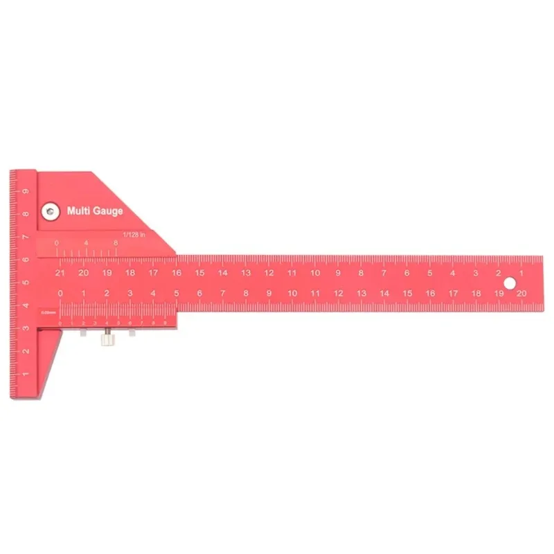 Woodworking aluminum alloy metric/imperial ruler 210mm/280mm woodworking marking and measuring gauge T ruler woodworking