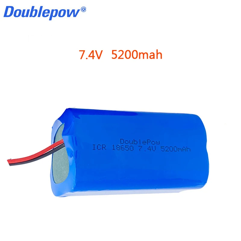 100% real capacity Doublepow 7.4V 18650 lithium battery 3600/5200mAh rechargeable battery pack for loudspeaker speakers with PCB