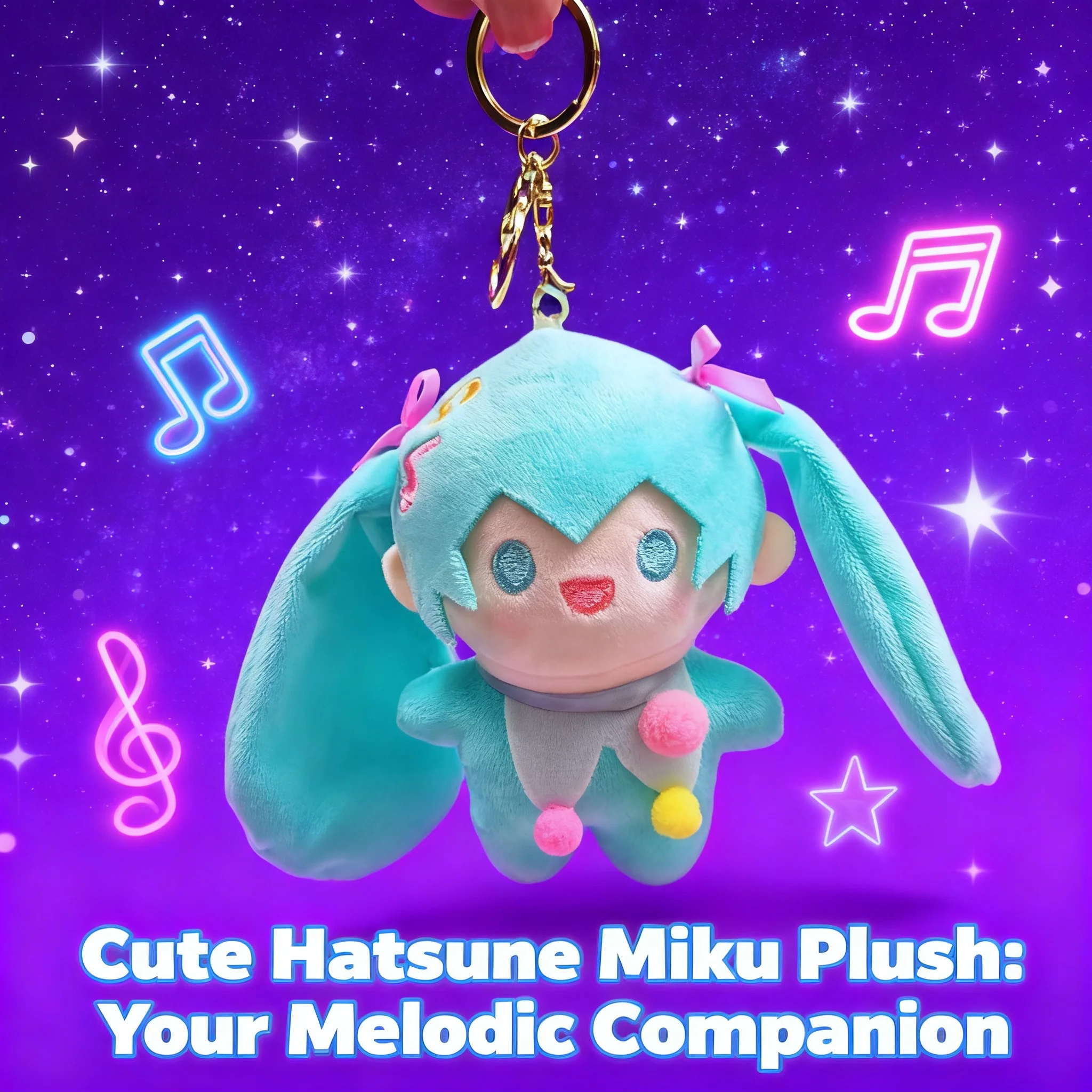 

Аниме-подарок на день рождения: плюшевая кукла Bilibili Snow Sakura Hatsune Miku Fufu с бантом, мягкая игрушка, китайская версия