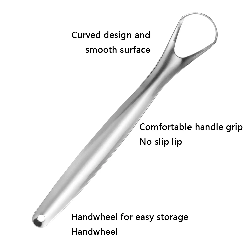 منظف اللسان، أداة العناية بالفم من الفولاذ المقاوم للصدأ، ينعش التنفس، مكشطة اللسان المحمولة (مع حقيبة تخزين)، (3 قطع فضية) #5