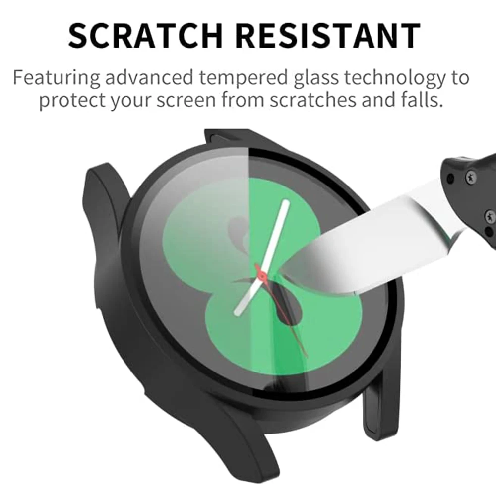 Tempered Glass+ PC Cover for Samsung Galaxy Watch 7 4 5 6 44mm 40mm All Coverage Protective Bumper Case Galaxy Watch Accessories image 3