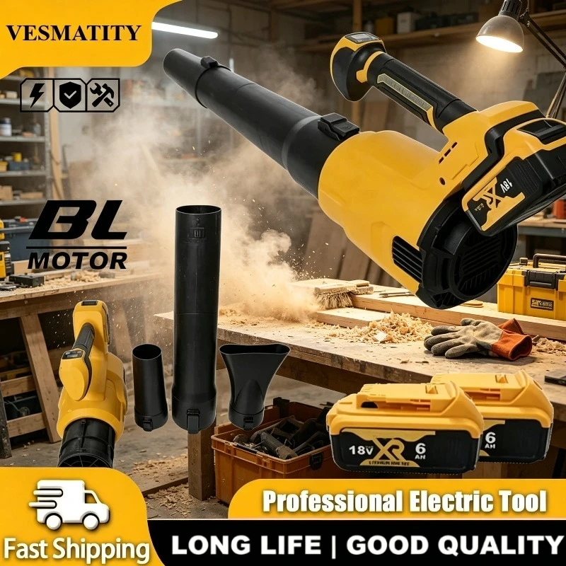 Air Blower 3 -Gears High Speed Powerful Cordless Electric Leaf Snow Duster Blowing Power Tool for 18V Battery