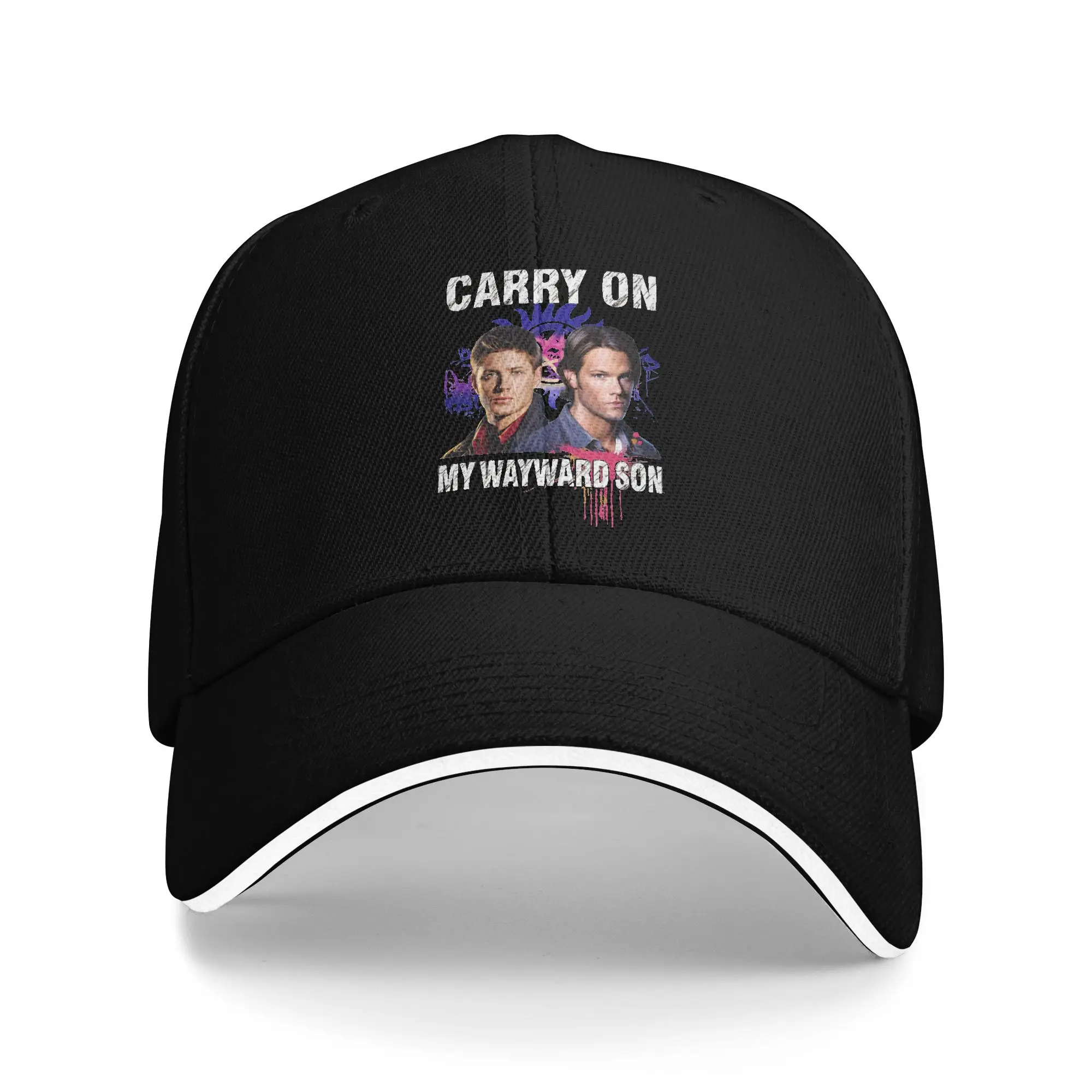 Carry On My Wayward Son Baseball Cap Retro Supernatural TV Sandwich Hats Men Women Breathable Headwear Workouts