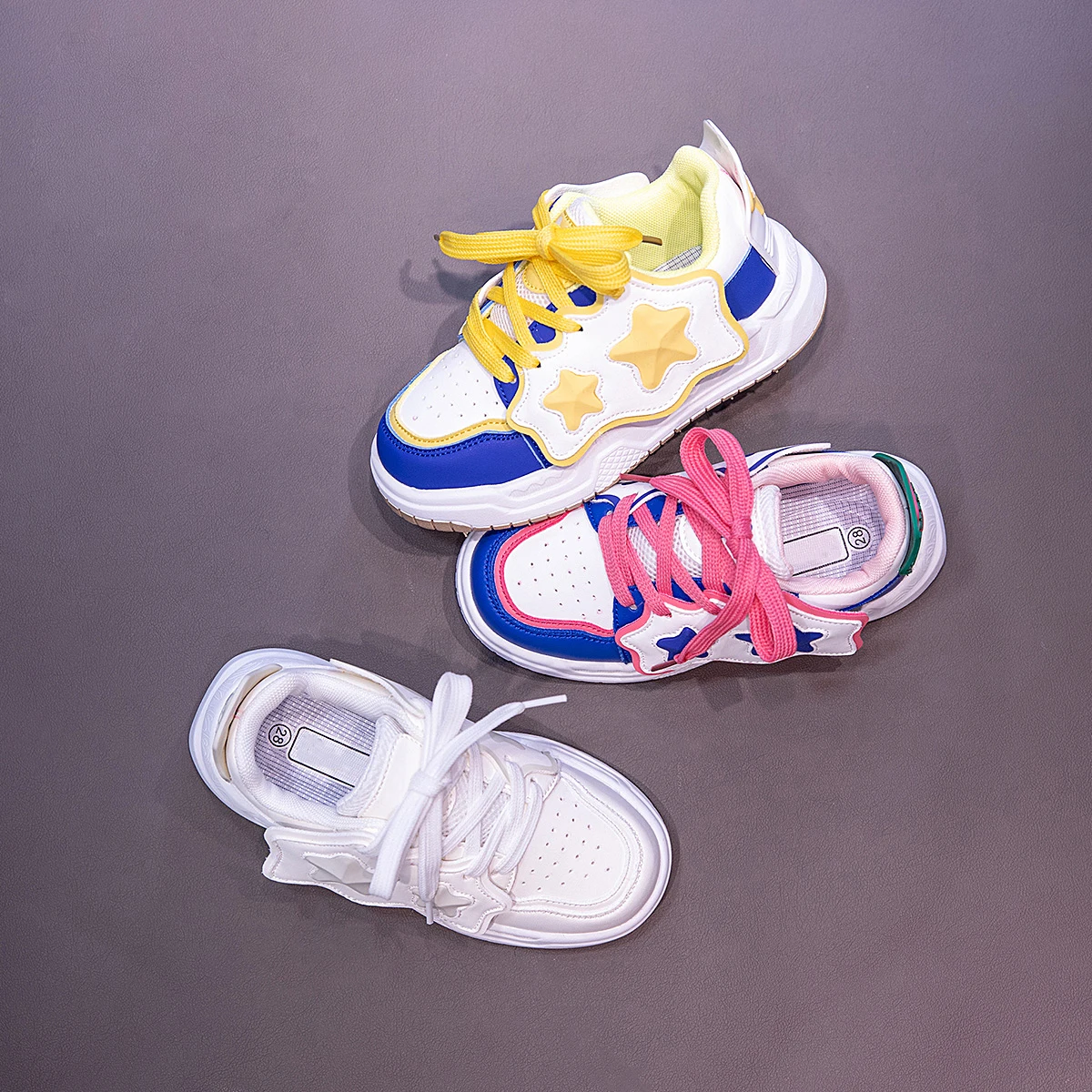 Children Casual Shoes for Girls Fashion Classic with Stars Girls Running Sneakers Breathable Anti-skid Soft Sports Kids Shoes