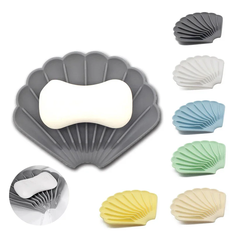 

New Soft Silicone Soap Dish Tray Self Draining Soap Container Soap Drain Storage Rack Holder For Home Bathroom Accessories