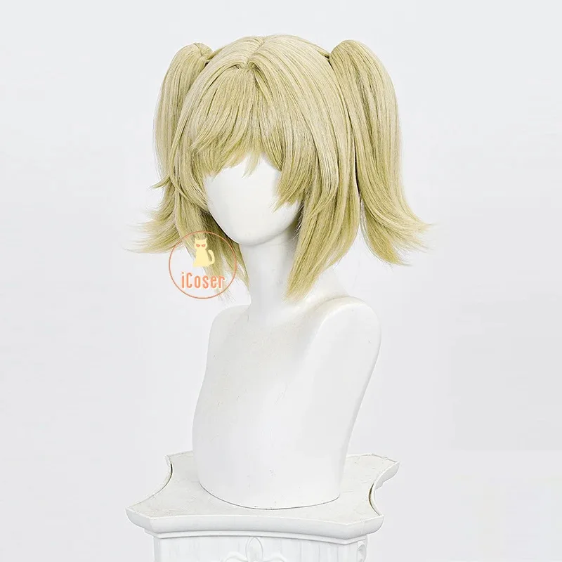 Zenless Zone Zero Burnice Parrucca Cosplay Bianca Bionda Capelli Corti Doppia Coda di Cavallo Sons of Calydon Festa di Halloween per Donne Puntelli