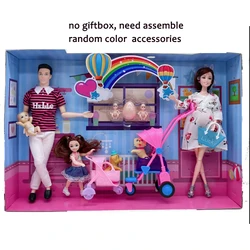 Handmade Doll Accessories Baby Dolls Pregnant Mom Lady Father Dad For Girl Game Christmas Birthday Gift, Assemble Required