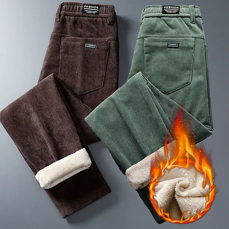

Winter Lambswool Warm Thicken Sweatpants Men Fashion Joggers Water Proof Casual Pants Men Brand Plus Fleece Trousers