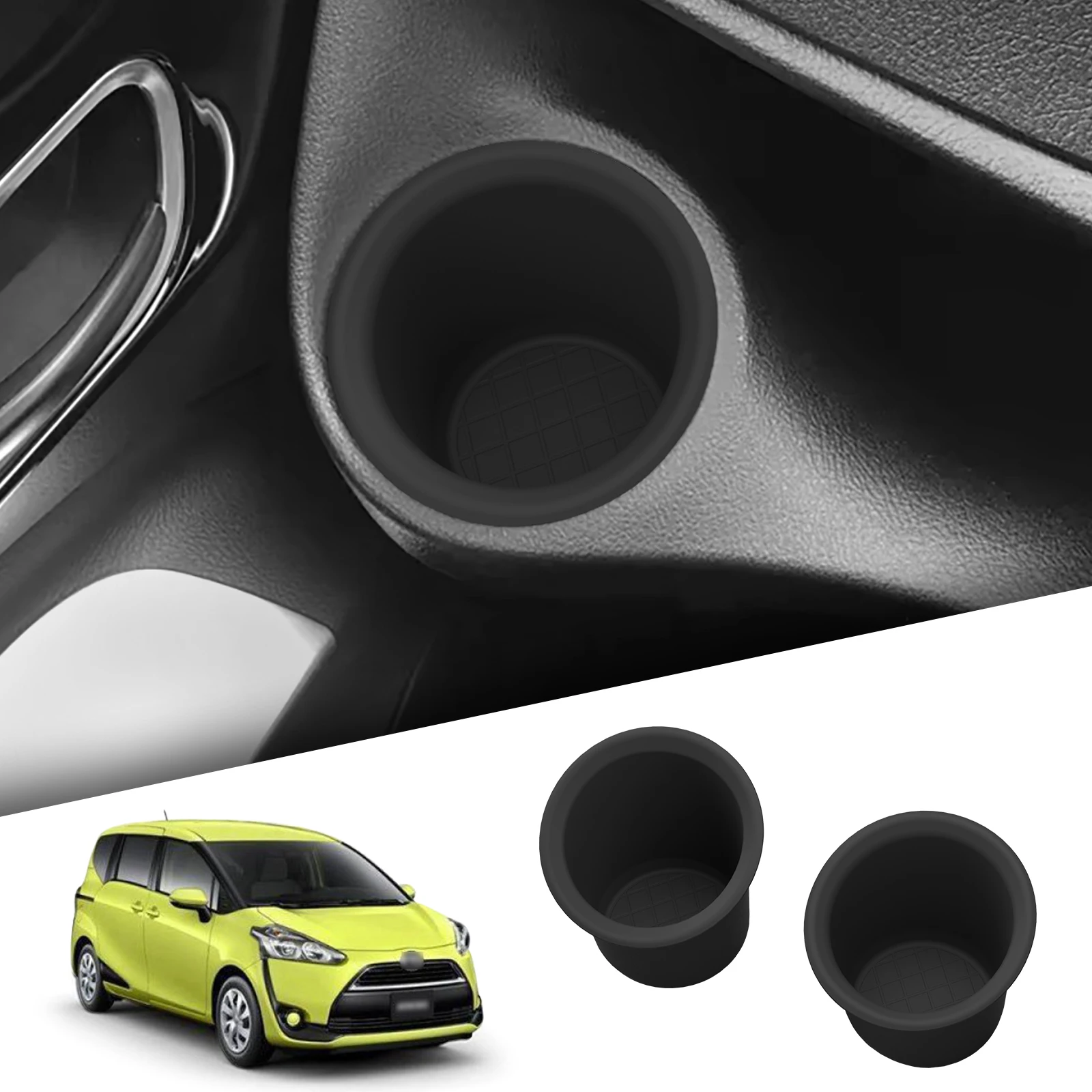 

LUCKEASY для Toyota SIENTA 170 2016-2021, держатель для стакана с водой, ограничитель, фиксированный силиконовый ящик для хранения напитков, лоток, автомобильные аксессуары, 2 шт.