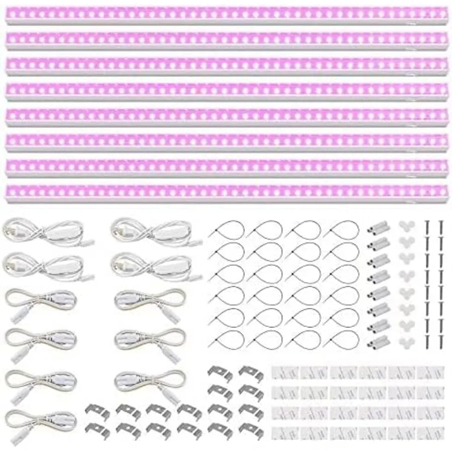 T5 Grow Lights, Full Spectrum, 2Feet 80W 8 x 10W, 500W Equivalent,T5 LED Grow Light Bulbs, Plant Lights for Indoor Plants, Gree