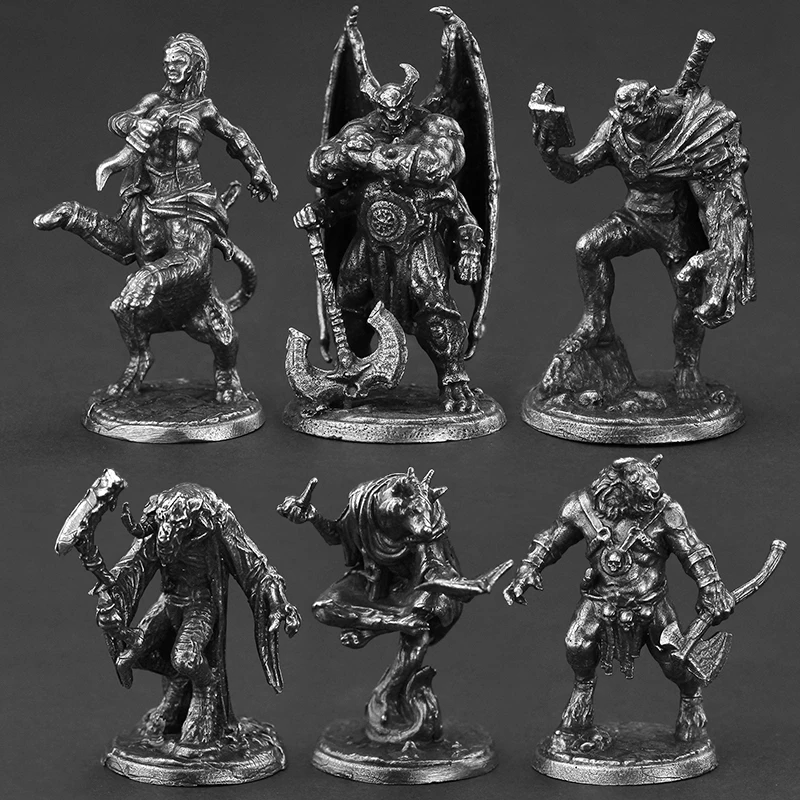 Modelo de figuras de ação de metal, soldado monstro bárbaro, produto acabado, peça de jogo de tabuleiro, acessórios de ornamento militar, mini brinquedos