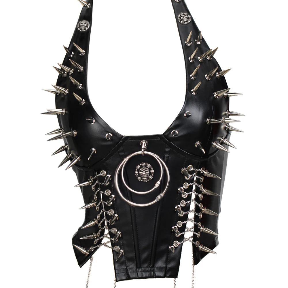 Goth Top Y2K Clothes Women's Tanks Emo Clothing Gothic Boho Tops with Spikes Punk Rock Teens Festival Spiked Bra Grunge T Shirt 13 Sc198cd61910e4ef19190c3fa378bad28u