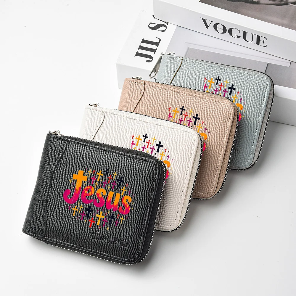 Damen-Geldbörse mit Reißverschluss und Buchstabenmuster, multifunktionaler Kartenhalter, stilvolles PU-Leder, Geschenk für Frauen