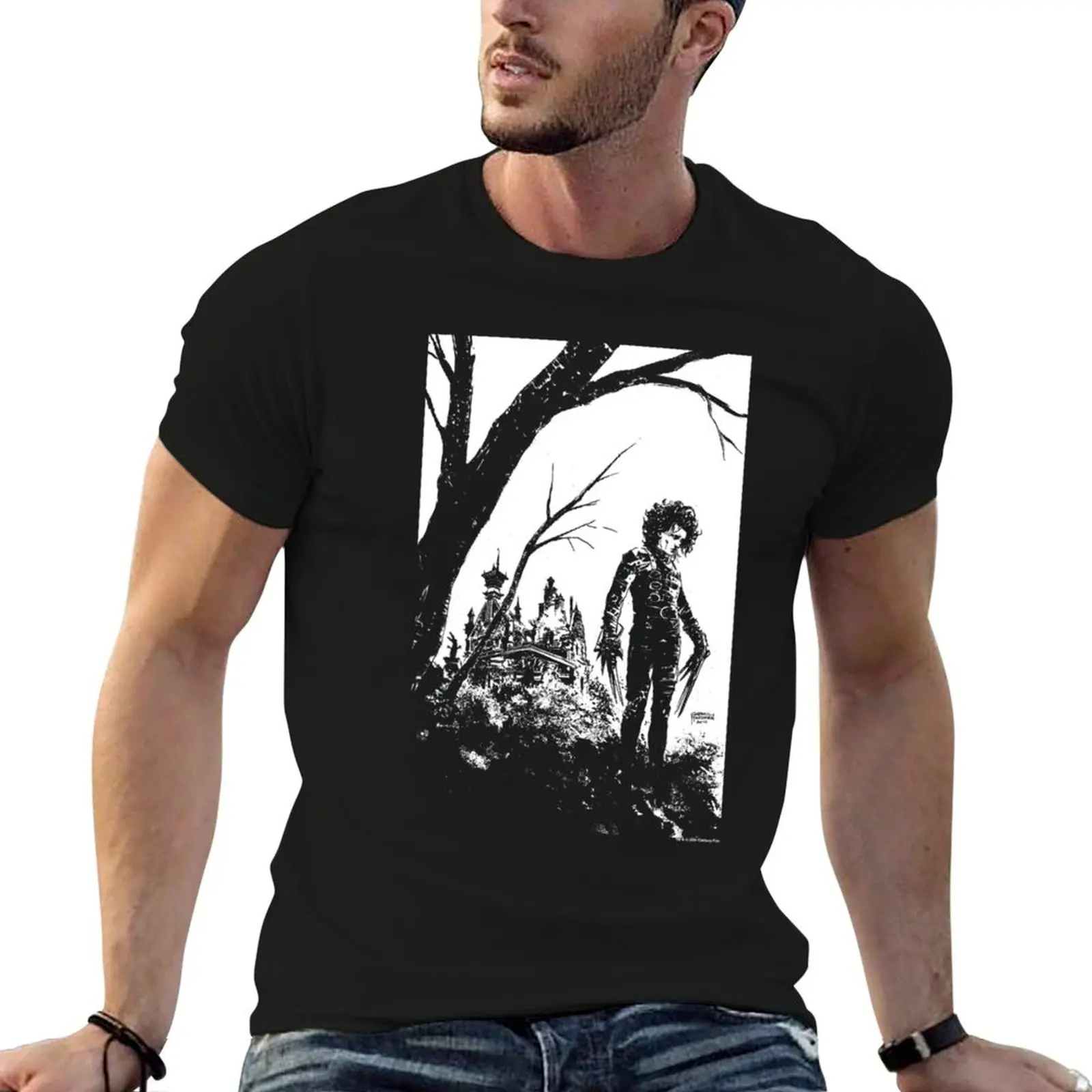 

Edward T-Shirt Poster cotton 100% t Simple shirt man Scissorhands t shirts graphic