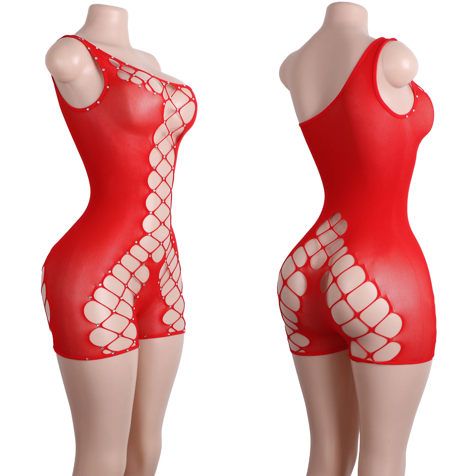 

Сценический костюм для выступлений: женский экзотический комбинезон-шорты из сетки с кристаллами, для стриптиза, клуба, ночных выступлений, сексуальный танцевальный костюм, боди