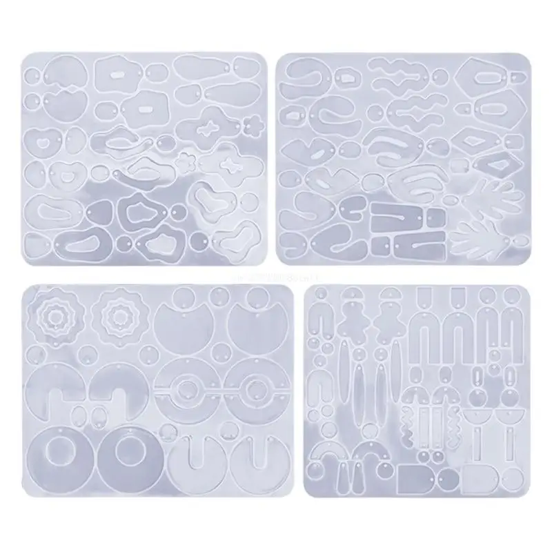 

4Pcs Silicone Earring Mold Earring Hooks Epoxy Resin Molds Jewelry Casting Tool Dropship