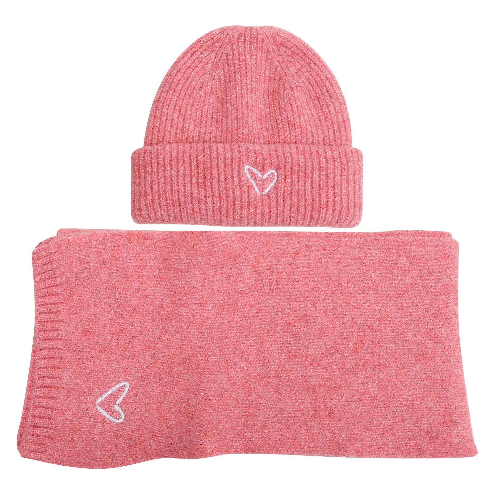 مجموعة واحدة من القبعة الدافئة الصغيرة المطرزة على شكل قلب، ملابس شتوية مريحة وناعمة للاستخدام الخارجي، إكسسوارات ديكور مريحة