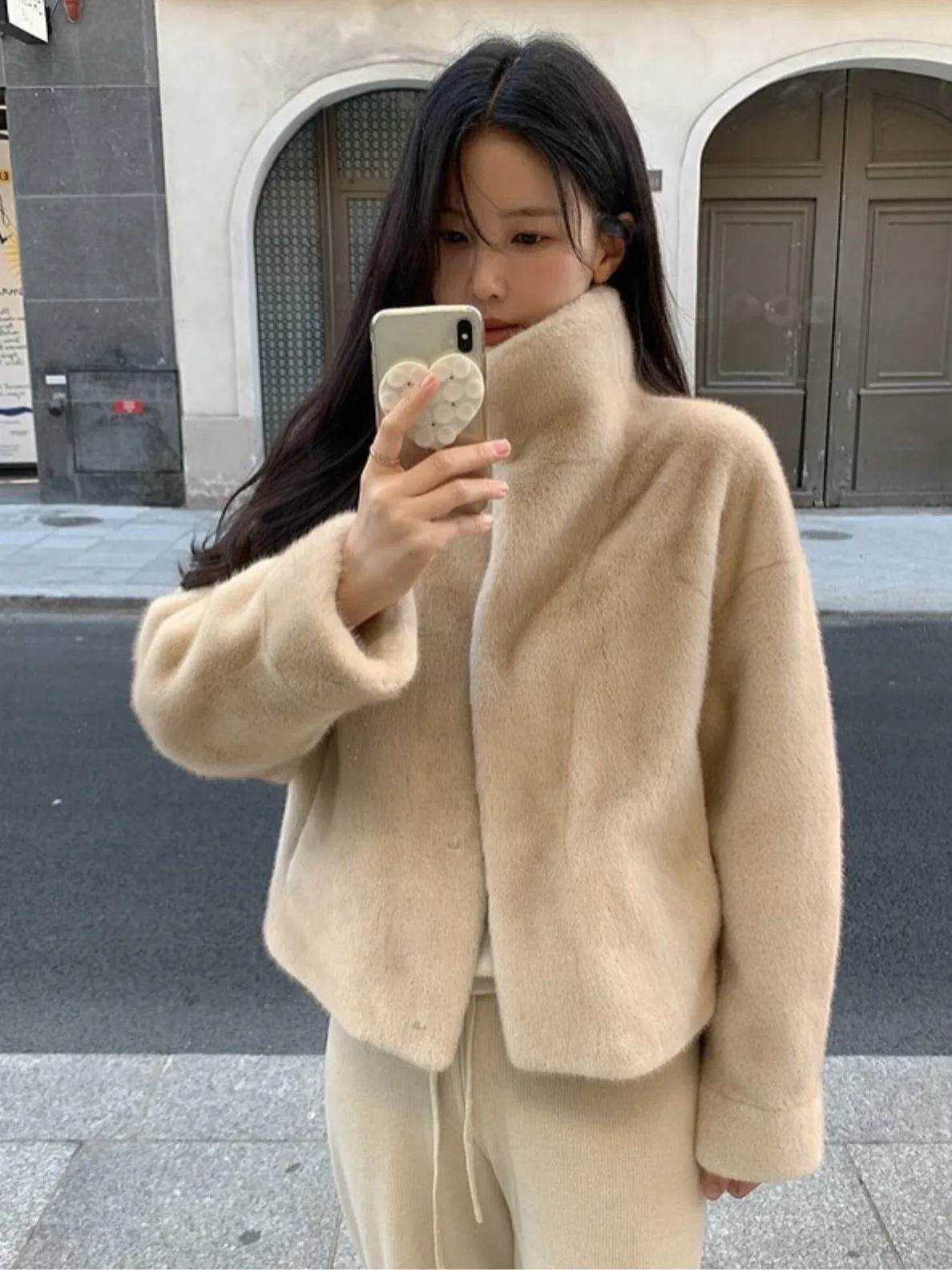   Kunstpelz Jaet Damen Winter Warme Baumwollkleidung Kleine Größe Koreanisches Sle Pendelmuster Andere Materialoberbekleidung