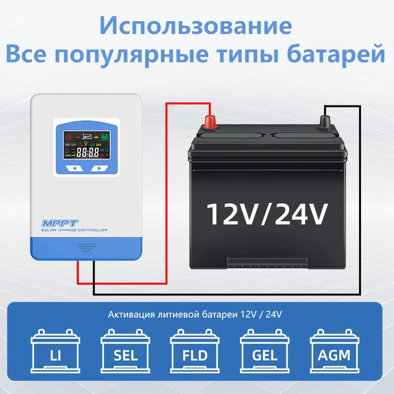 MPPT Solar Charger Controller 40A 30A 20A 12V 24V Solar Panel Regulator LCD Display Various Load Control Modes Support