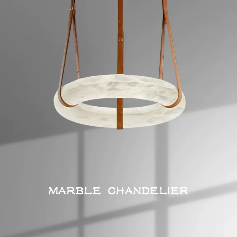 

Постмодернистский круглый подвесной светильник из натурального мрамора для гостиной, столовой, подвесной светильник для виллы, спальни, подвесной светильник