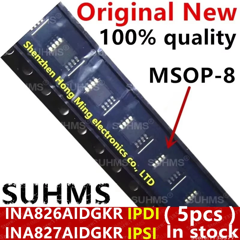(5piece)100% New INA826AIDGKR INA826A INA826 IPDI INA827AIDGKR INA827A INA827 IPSI IPS1 msop-8 Chipset