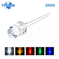 10/20PCS 8mm Diodi emettitori di LED Diodo di luce trasparente F8 LED Super luminoso Bianco Rosso Giallo Blu Verde per kit elettronico