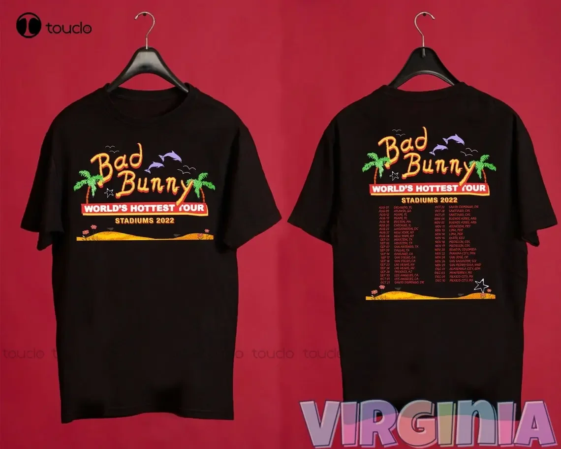 Bad Bunny World'S Hottest Tour 2022 Shirt Bad Bunny Shirt Men'S Shirts Custom Gift Creative Funny Tee Streetwear Xs-5Xl New