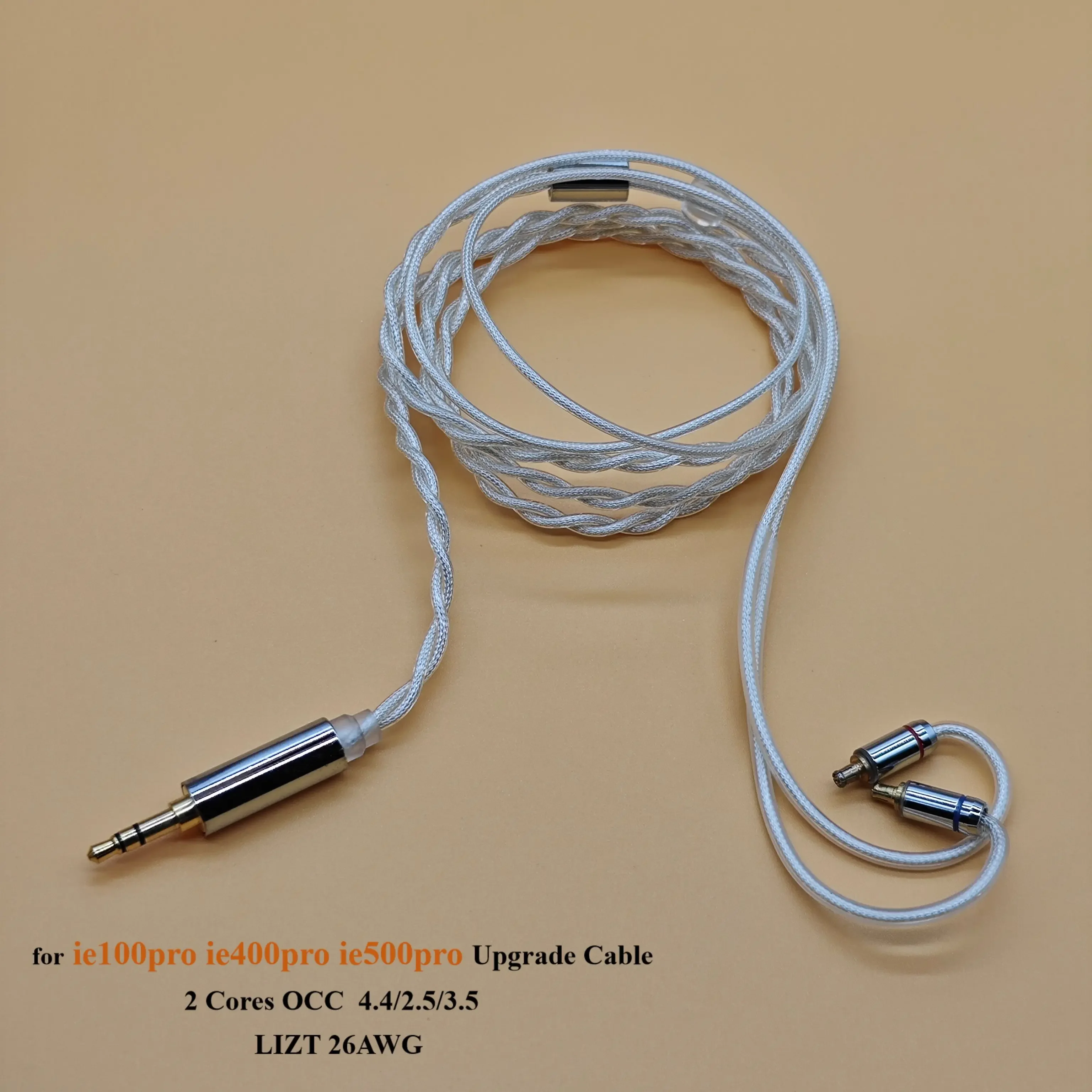 Posrebrzany kabel audio OCC, kabel do aktualizacji słuchawek, 2-żyłowy, do ie400pro, ie500pro, 2,5 mm, niebieski, 4,4 mm 3,5 mm