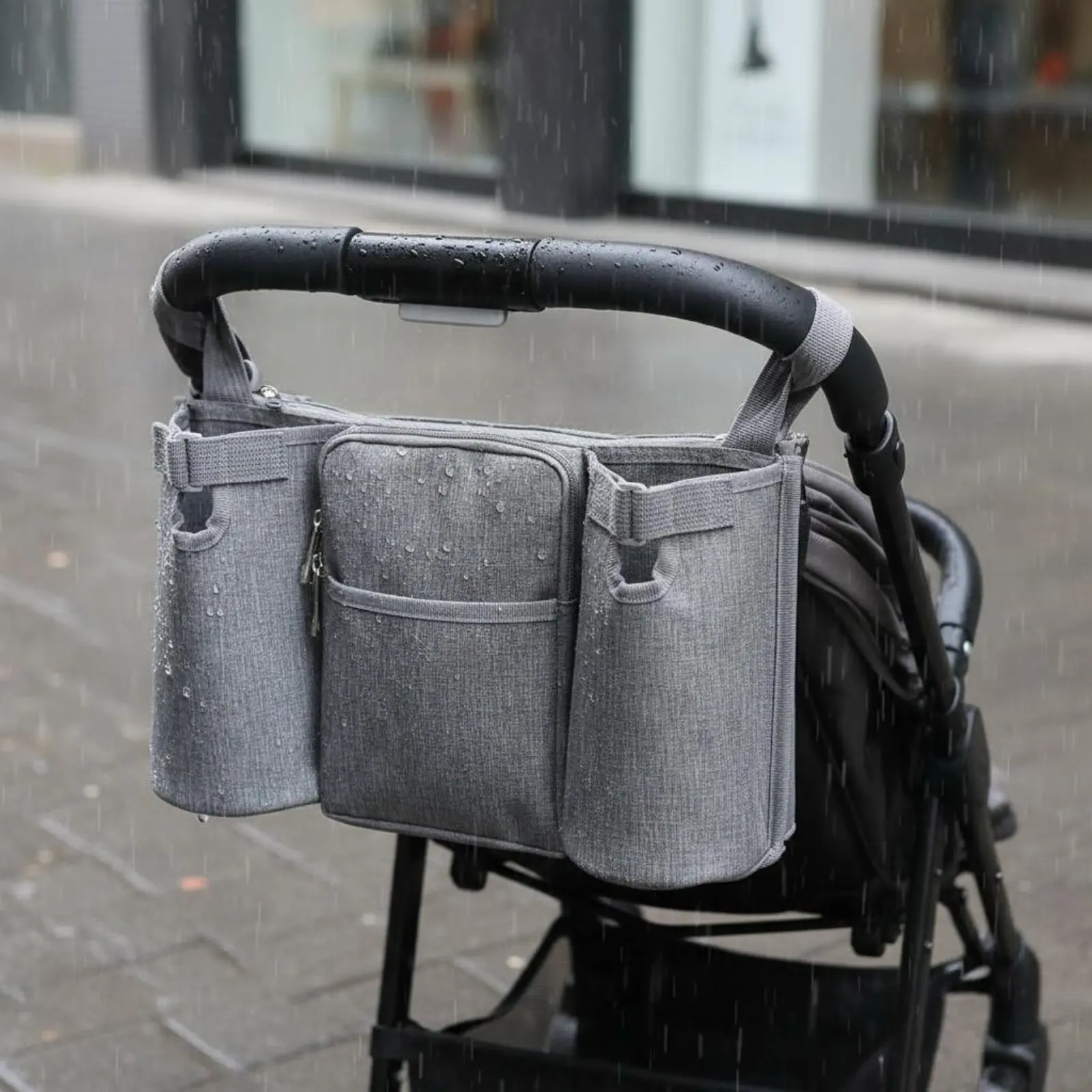 

Stroller Bag Large Capacity Stroller Hanging Pouch Baby Carriage Storage Bag Waterproof Cup Holder