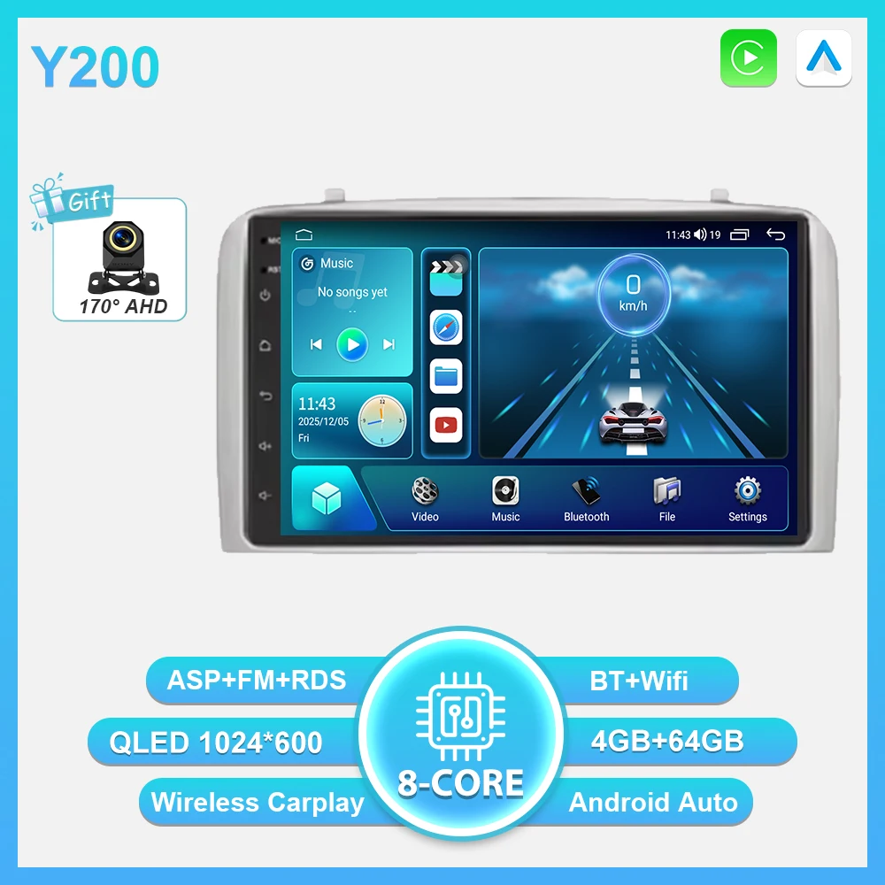 Android 16 Carplay voor Alfa Romeo 147 GT 937 2000-2010 GPS Navigatie Video Autoradio GPS Auto Multimedia Automonitor DVD