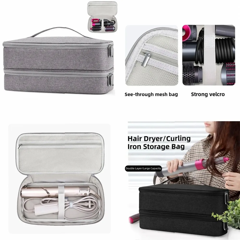 Bolsa de Almacenamiento de Doble Capa de Gran Capacidad a Prueba de Golpes para Shark Flexstyle y Dyson Airwrap Styler con Accesorios